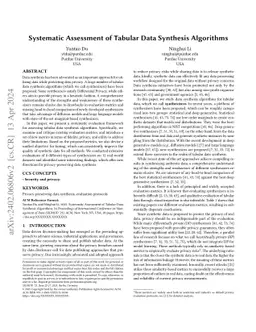 Systematic Assessment of Tabular Data Synthesis