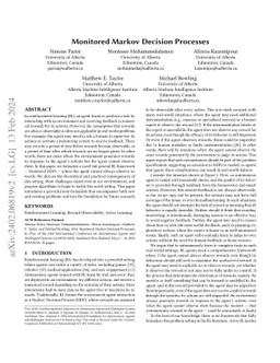 Monitored Markov Decision Processes