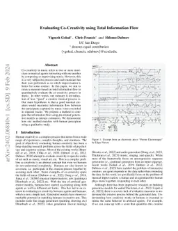 Evaluating Co-Creativity using Total Information Flow