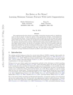 For Better or For Worse? Learning Minimum Variance Features With Label Augmentation
