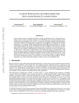 Latent Enhancing AutoEncoder for Occluded Image Classification