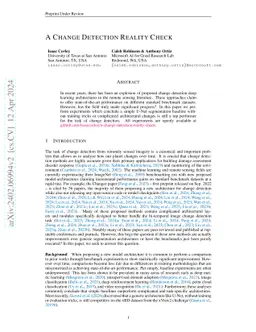 A Change Detection Reality Check