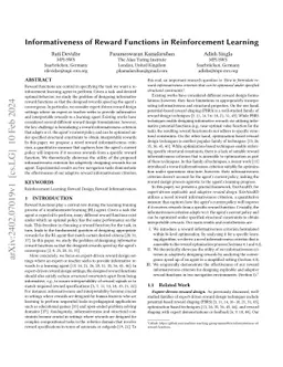 Informativeness of Reward Functions in Reinforcement Learning