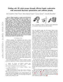 Finding safe 3D robot grasps through efficient haptic exploration with
  unscented Bayesian optimization and collision penalty