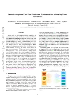 Domain Adaptable Fine-Tune Distillation Framework For Advancing Farm
  Surveillance