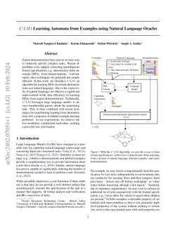 $L^*LM$: Learning Automata from Examples using Natural Language Oracles