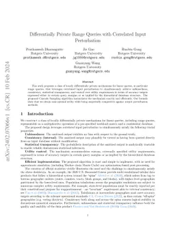 Differentially Private Range Queries with Correlated Input Perturbation