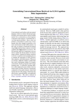 Generalizing Conversational Dense Retrieval via LLM-Cognition Data
  Augmentation