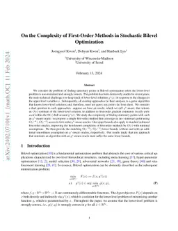 On the Complexity of First-Order Methods in Stochastic Bilevel
  Optimization