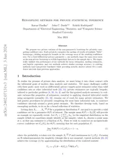 Resampling methods for private statistical inference