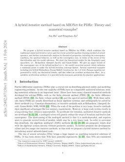 A hybrid iterative method based on MIONet for PDEs: Theory and numerical
  examples