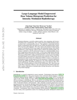 Large-Language-Model Empowered Dose Volume Histogram Prediction for
  Intensity Modulated Radiotherapy
