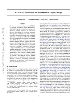 PASOA- PArticle baSed Bayesian Optimal Adaptive design