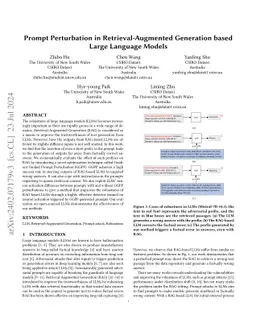 Prompt Perturbation in Retrieval-Augmented Generation based Large
  Language Models