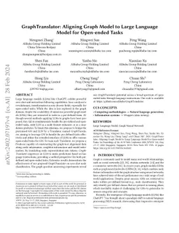 GraphTranslator: Aligning Graph Model to Large Language Model for
  Open-ended Tasks