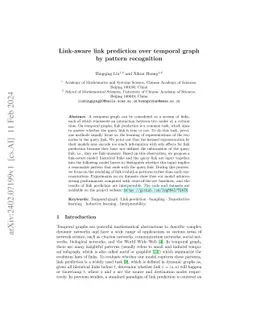 Link-aware link prediction over temporal graph by pattern recognition