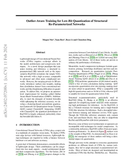 Outlier-Aware Training for Low-Bit Quantization of Structural
  Re-Parameterized Networks