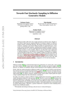 Towards Fast Stochastic Sampling in Diffusion Generative Models