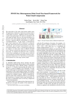 PIVOT-Net: Heterogeneous Point-Voxel-Tree-based Framework for Point
  Cloud Compression