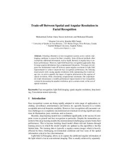Trade-off Between Spatial and Angular Resolution in Facial Recognition