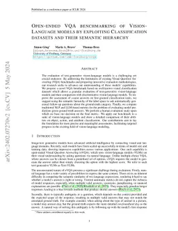 Open-ended VQA benchmarking of Vision-Language models by exploiting
  Classification datasets and their semantic hierarchy