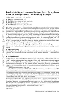 Insights into Natural Language Database Query Errors: From Attention
  Misalignment to User Handling Strategies