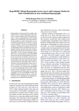 HyperBERT: Mixing Hypergraph-Aware Layers with Language Models for Node
  Classification on Text-Attributed Hypergraphs