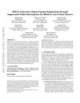 SPICA: Interactive Video Content Exploration through Augmented Audio
  Descriptions for Blind or Low-Vision Viewers