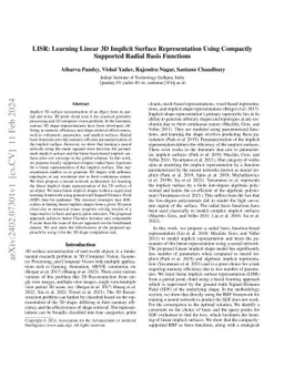 LISR: Learning Linear 3D Implicit Surface Representation Using Compactly
  Supported Radial Basis Functions