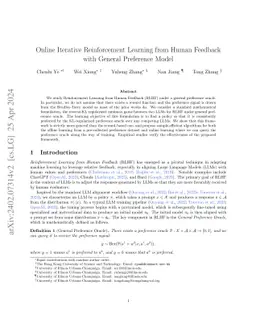 Online Iterative Reinforcement Learning from Human Feedback with General
  Preference Model