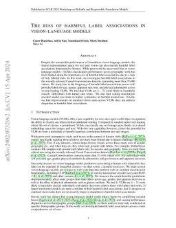 The Bias of Harmful Label Associations in Vision-Language Models