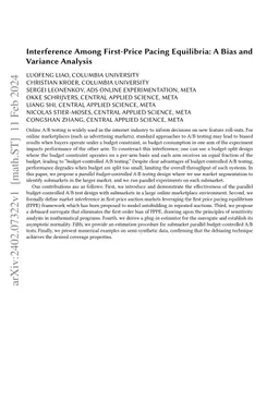 Interference Among First-Price Pacing Equilibria: A Bias and Variance Analysis