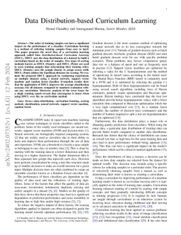 Data Distribution-based Curriculum Learning