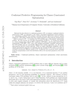 Conformal Predictive Programming for Chance Constrained Optimization