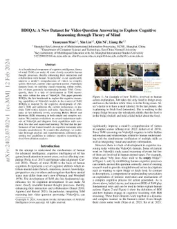 BDIQA: A New Dataset for Video Question Answering to Explore Cognitive
  Reasoning through Theory of Mind