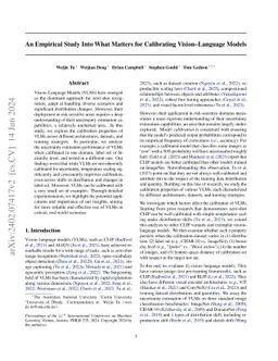 An Empirical Study Into What Matters for Calibrating Vision-Language
  Models