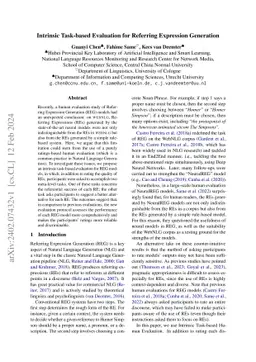 Intrinsic Task-based Evaluation for Referring Expression Generation