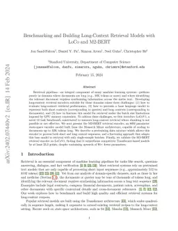 Benchmarking and Building Long-Context Retrieval Models with LoCo and
  M2-BERT