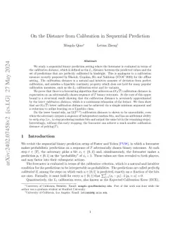 On the Distance from Calibration in Sequential Prediction