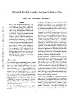 Differentially Private Decentralized Learning with Random Walks