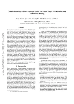 MINT: Boosting Audio-Language Model via Multi-Target Pre-Training and
  Instruction Tuning