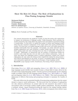 Show Me How It's Done: The Role of Explanations in Fine-Tuning Language
  Models