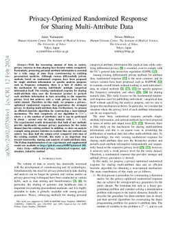 Privacy-Optimized Randomized Response for Sharing Multi-Attribute Data