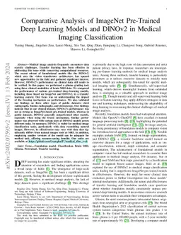 Comparative Analysis of ImageNet Pre-Trained Deep Learning Models and
  DINOv2 in Medical Imaging Classification