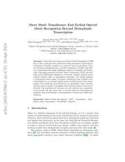Sheet Music Transformer: End-To-End Optical Music Recognition Beyond
  Monophonic Transcription
