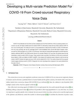 Developing a Multi-variate Prediction Model For COVID-19 From
  Crowd-sourced Respiratory Voice Data