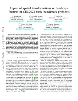 Impact of spatial transformations on landscape features of CEC2022 basic
  benchmark problems