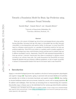 Towards a Foundation Model for Brain Age Prediction using coVariance
  Neural Networks
