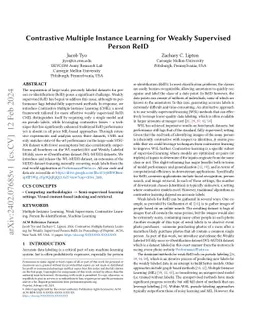 Contrastive Multiple Instance Learning for Weakly Supervised Person ReID