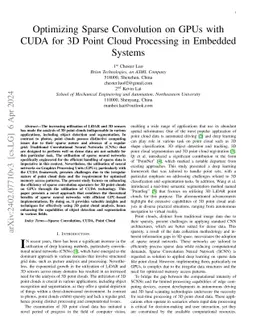 Optimizing Sparse Convolution on GPUs with CUDA for 3D Point Cloud
  Processing in Embedded Systems